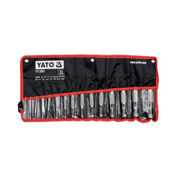 Bộ Đột Chốt YATO YT-3591: Bộ 15 Chi Tiết Đa Dạng Kích Thước, Chuyên Dụng Cho Tháo Lắp Chính Xác