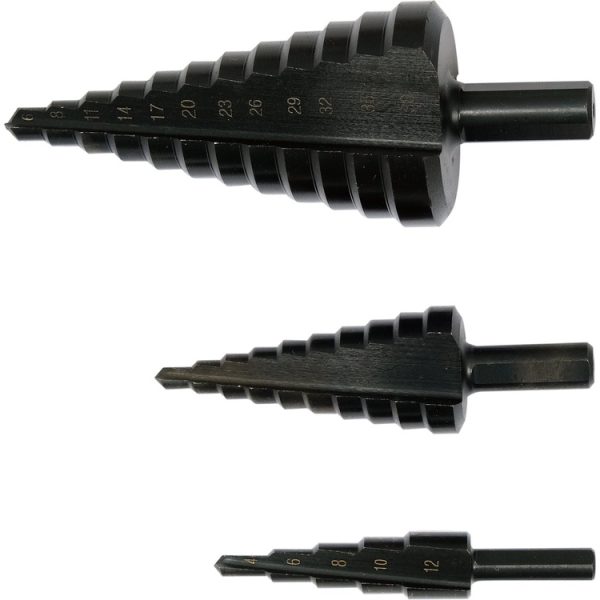 Bộ Mũi Khoan Bậc YATO YT-44732 (3 Mũi HSS 4241): Khoan Lỗ Đa Năng Từ 4mm đến 38mm