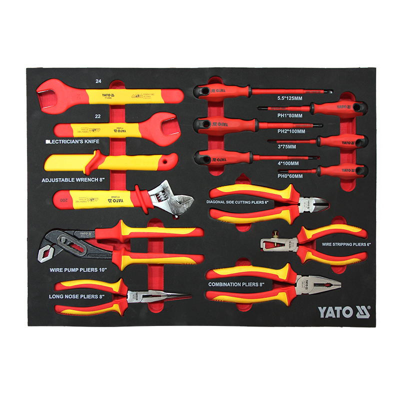 Bộ Dụng Cụ Cách Điện YATO YT-55305T2 (VDE 1000V) Bộ Dụng Cụ Cách Điện YATO YT-55305T2 (1000V): Giải Pháp Toàn Diện Cho Thợ Điện Chuyên Nghiệp