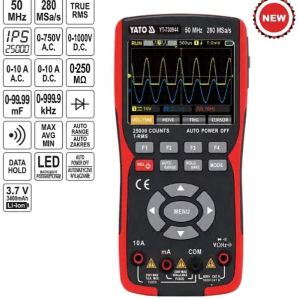 Đồng Hồ Vạn Năng Kỹ Thuật Số YATO YT-730944: Oscilloscope Di Động Mạnh Mẽ với True RMS