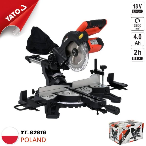 Máy Cưa Cắt Vát Dùng Pin YATO YT-82816 & YT-82817: Cắt Gỗ Chính Xác, Di Động Tuyệt Đối