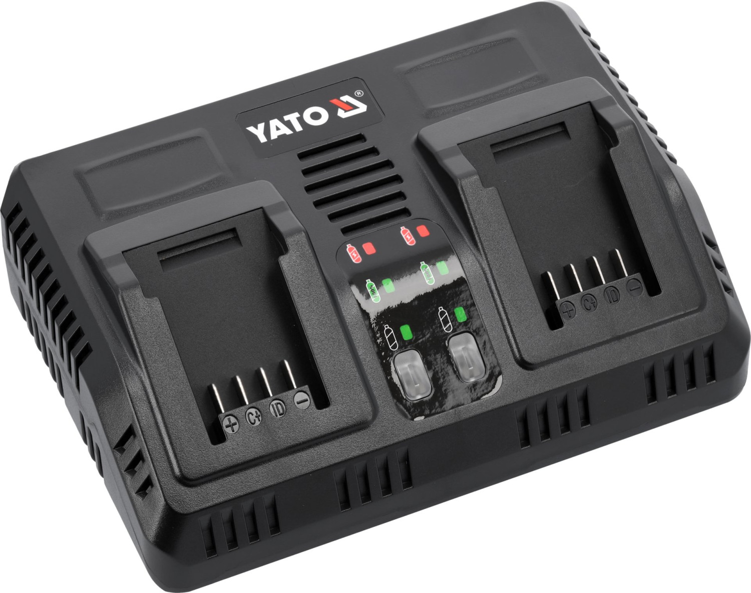 Bộ Sạc Pin Kép YATO YT-828499 (18V, 2.4A x2): Sạc Đôi Cực Nhanh, Nhân Đôi Hiệu Quả Công Việc Bộ Sạc Pin Kép YATO YT-828499 (18V, 2.4A x2): Sạc Đôi Cực Nhanh, Nhân Đôi Hiệu Quả Công Việc