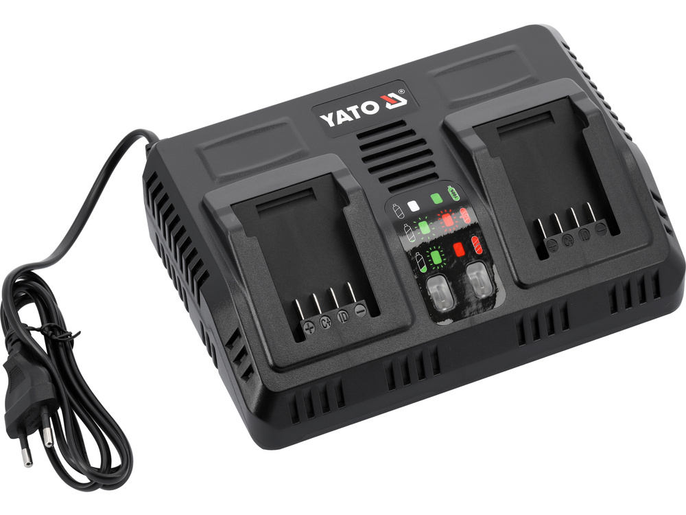 Bộ Sạc Pin Kép Thông Minh YATO YT-828501 (18V, 4.5A x2): Sạc Đôi Tối Ưu, Hiệu Quả Vượt Trội Bộ Sạc Pin Kép Thông Minh YATO YT-828501 (18V, 4.5A x2): Sạc Đôi Tối Ưu, Hiệu Quả Vượt Trội
