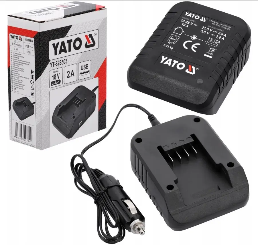 Bộ Sạc Pin Ô Tô YATO YT-828503 (18V, 2A): Sạc Nhanh Chóng, Tiện Lợi Trên Mọi Hành Trình Bộ Sạc Pin Ô Tô YATO YT-828503 (18V, 2A): Sạc Nhanh Chóng, Tiện Lợi Trên Mọi Hành Trình