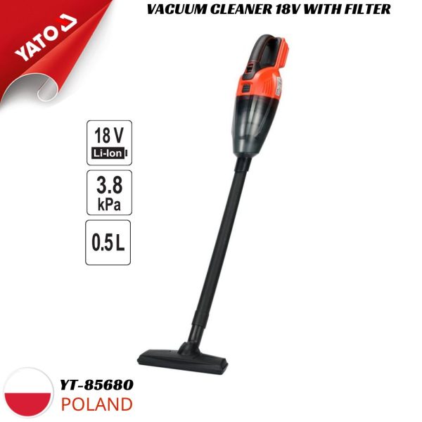 Máy Hút Bụi Dùng Pin YATO YT-85680: Hút Bụi Linh Hoạt, Mạnh Mẽ, Không Dây Cho Mọi Không Gian