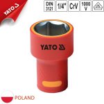 Đầu Tuýp Lục Giác Cách Điện YATO YT-210040 đến YT-210051 (1000V, 1/4"): An Toàn Vượt Trội Cho Thợ Điện!