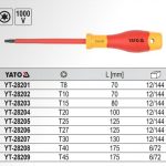 Bộ Tua Vít Ngôi Sao (Torx) Cách Điện YATO YT-28201 đến YT-28209: Chuẩn 1000V, Tay Cầm TPI Bền Bỉ