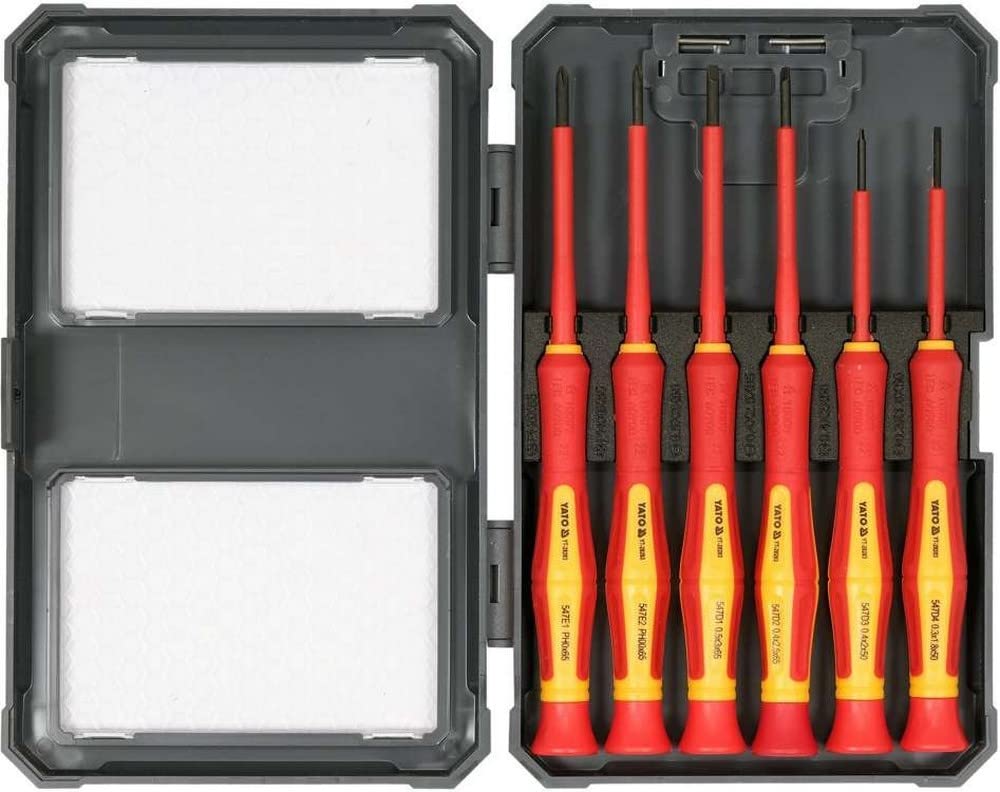 Bộ Tua Vít Cách Điện YATO YT-28283 (6 Chi Tiết) Bộ Tua Vít Cách Điện YATO YT-28283 (6 Chi Tiết): An Toàn 1000V, Chuyên Dụng Cho Mạch Điện Tử & Vi Mạch