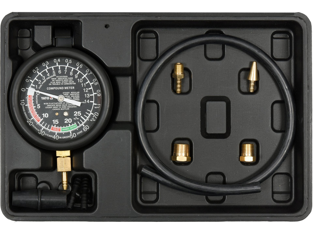 Đồng Hồ Đo Áp Suất Chân Không và Bơm Nhiên Liệu YATO YT-73050: Chẩn Đoán Cho Hệ Thống Động Cơ Đồng Hồ Đo Áp Suất Chân Không và Bơm Nhiên Liệu YATO YT-73050: Chẩn Đoán Đa Năng Cho Hệ Thống Động Cơ