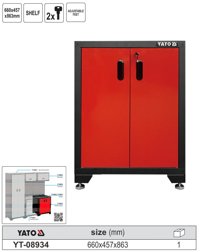 Tủ Công Cụ YATO YT-08934-Cho Xưởng Cơ Khí Tủ Công Cụ YATO YT-08934: Giải Pháp Lưu Trữ Nhỏ Gọn và Chắc Chắn cho Mọi Xưởng