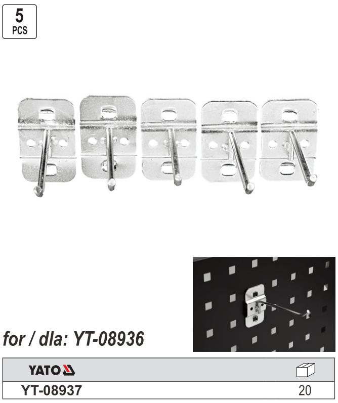 Bộ Móc Treo Dụng Cụ YATO YT-08937-Phụ Kiện Hoàn Bảng Móc Treo YT-08936 Bộ Móc Treo Dụng Cụ YATO YT-08937: Phụ Kiện Hoàn Hảo cho Bảng Móc Treo YT-08936