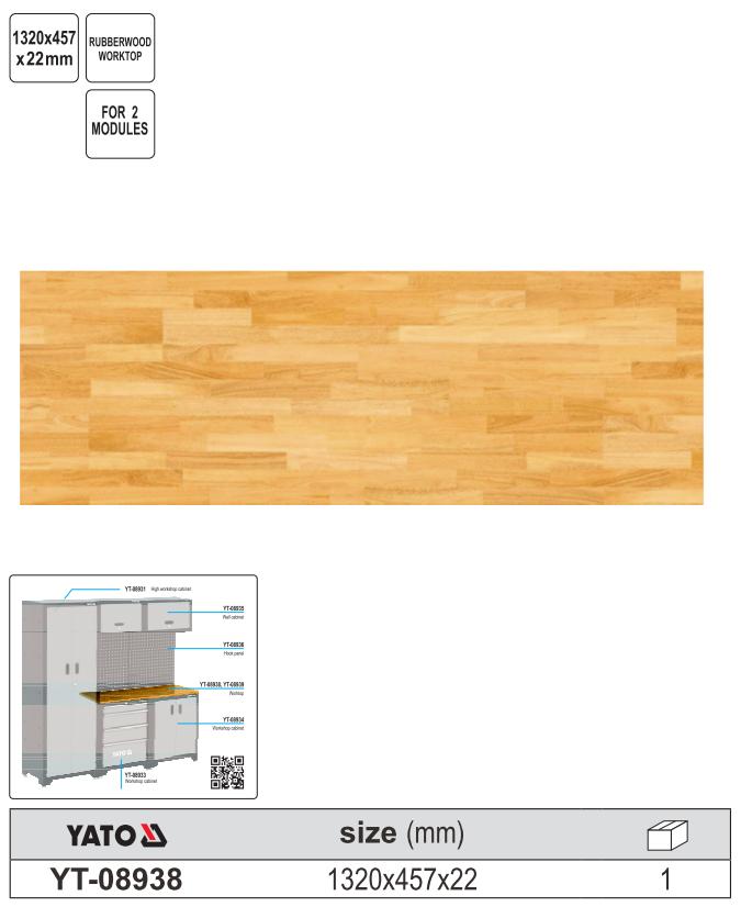 Mặt Bàn Gỗ Cao Su YATO YT-08938 Mặt Bàn Gỗ Cao Su YATO YT-08938: Nâng Tầm Không Gian Làm Việc Chuyên Nghiệp