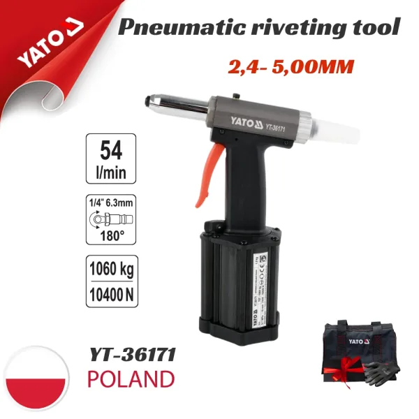 Máy Bắn Đinh Rút Khí Nén YATO YT-36171: Giải Pháp Chuyên Nghiệp Cho Các Ứng Dụng Tán Đinh