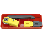 Bộ dụng cụ tuốt vỏ cáp YATO YT-22805, chuyên tuốt vỏ cáp theo chiều dọc, đi kèm hộp đựng.