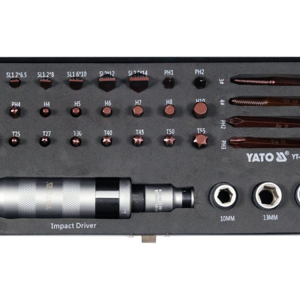 Bộ tua vít đóng YATO YT-28000 gồm 32 chi tiết, đầu 1/2 inch