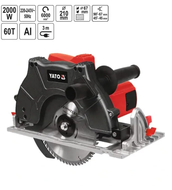 Máy Cưa Đĩa YATO YT-82155-2000W-210mm Máy Cưa Đĩa YATO YT-82155: Đa Năng, Cắt Chính Xác Với Chức Năng Cưa Bàn