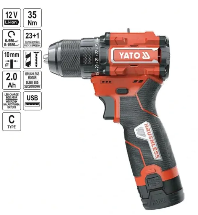 Máy Khoan Pin Không Chổi Than YATO YT-82852BL Máy Khoan Pin Không Chổi Than YATO YT-82852BL: Sức Mạnh Vượt Trội Cho Mọi Công Việc